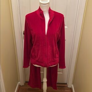 Red Velour Tracksuit